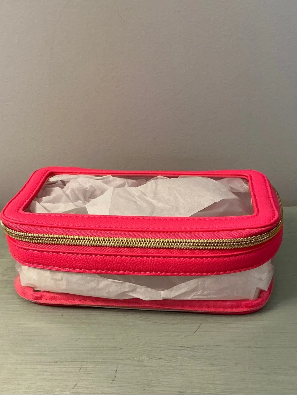 a new day Pink Clear Makeup Travel Case New